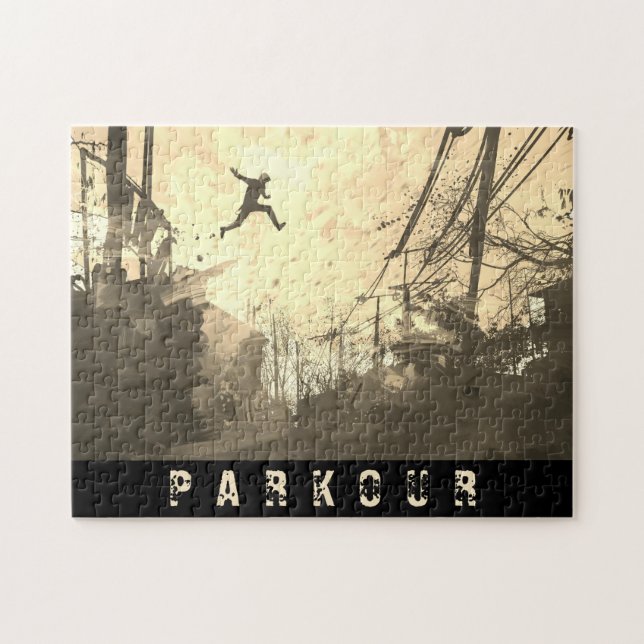 Puzzle Parkour Urban Free Running Estilo Art Sepia (Horizontal)