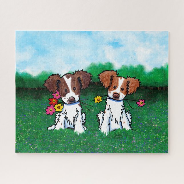 Puzzle Parque de Perros Brittany Dogs KiniArt (Horizontal)