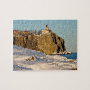 Puzzle Parque Estatal Farol Split Rock en el lago