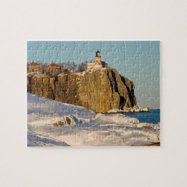 Puzzle Parque Estatal Farol Split Rock en el lago (Horizontal)