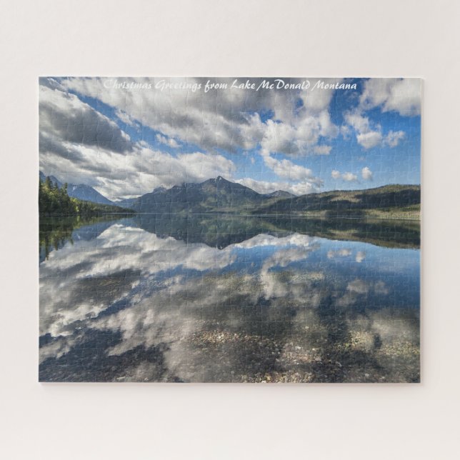 Puzzle Parque Glaciar Lake McDonald. Saludos de Navidad (Horizontal)