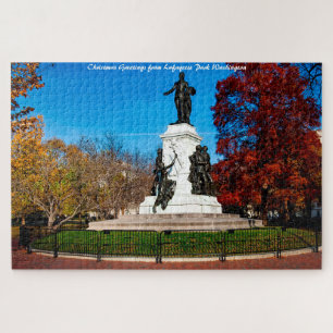Puzzle Parque Lafayette Washington DC. Saludos de Navidad