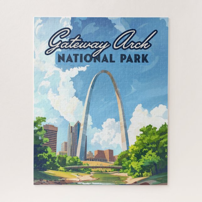 Puzzle Parque nacional Arco Gateway Missouri St Louis Ret (Vertical)