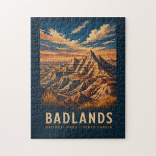 Puzzle Parque Nacional Badlands Dakota del Sur Grabado en