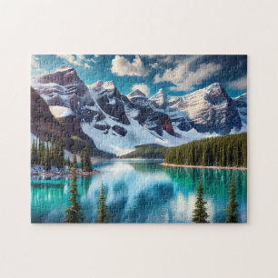 Puzzle Parque Nacional Banff Lago Turquesa, Canadá Montañ