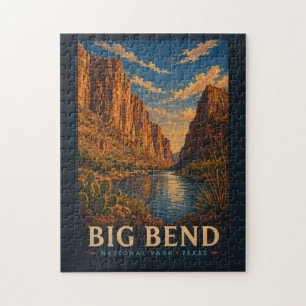Puzzle Parque Nacional Big Bend Texas Modern Grabado en M