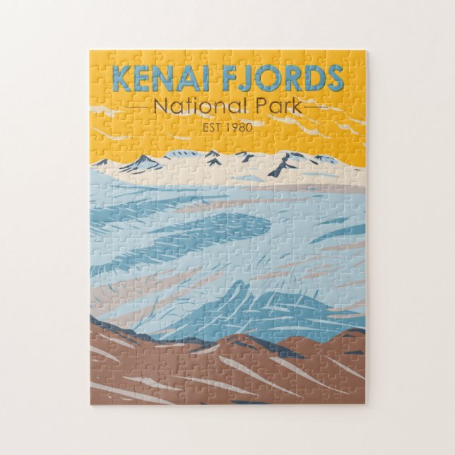 Puzzle Parque nacional de fiordos kenianos Harding Icefie (Vertical)