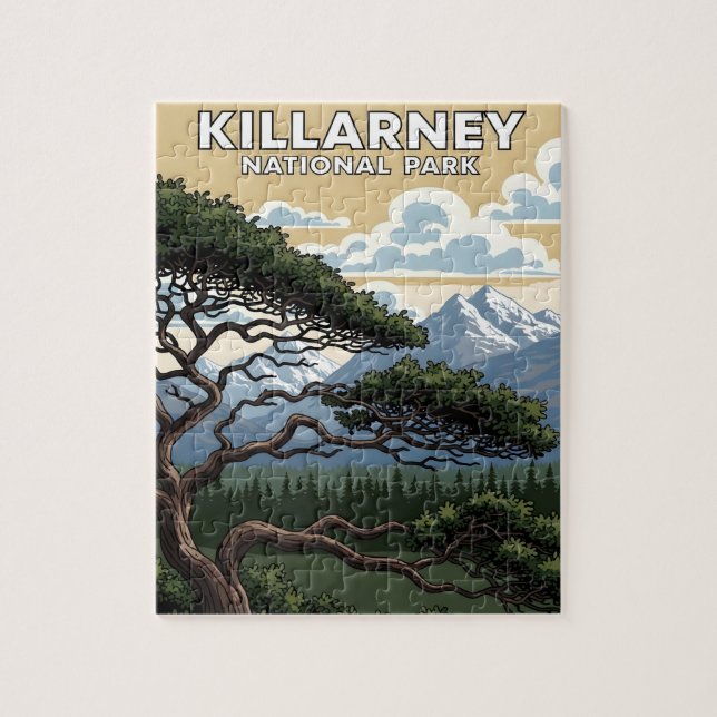 Puzzle parque nacional de Killarney viaje vintage (Vertical)