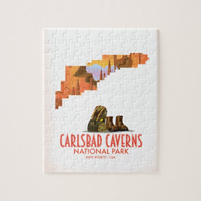 Puzzle parque nacional de las cavernas de carlsbad mapa d (Vertical)