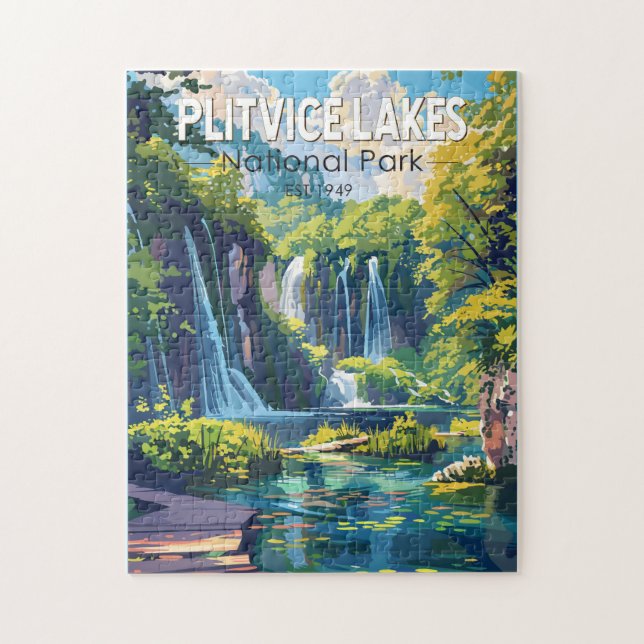 Puzzle Parque nacional de los lagos Plitvice: Arte de via (Vertical)