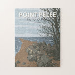 Puzzle Parque nacional de Point Pelee Viaje de arte<br><div class="desc">Diseño de arte vectorial del Parque Nacional Point Pelee. El Parque consta de una península de tierra,  principalmente de hábitat de pantanos y bosques,  que se extiende hasta un punto agudo en el Lago Erie.</div>