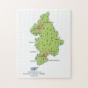 Puzzle parque nacional de Snowdonia, mapa de Gales