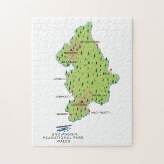 Puzzle parque nacional de Snowdonia, mapa de Gales