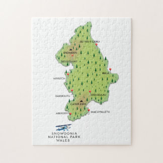 Puzzle Parque nacional de Snowdonia, mapa de Gales