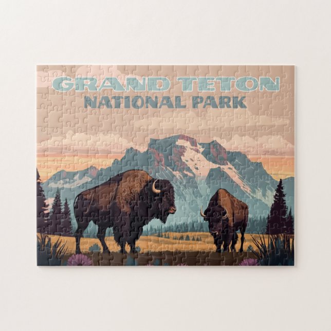 Puzzle Parque nacional del Gran Tetón Montaña Jackson Wyo (Horizontal)