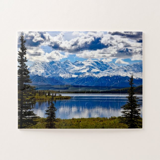 Puzzle Parque Nacional Denali Alaska Cielo Nubes Montañas (Horizontal)