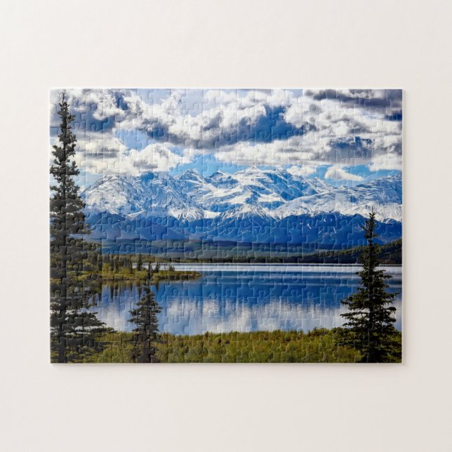 Puzzle Parque nacional Denali Montañas Alaska Sky Clouds (Horizontal)