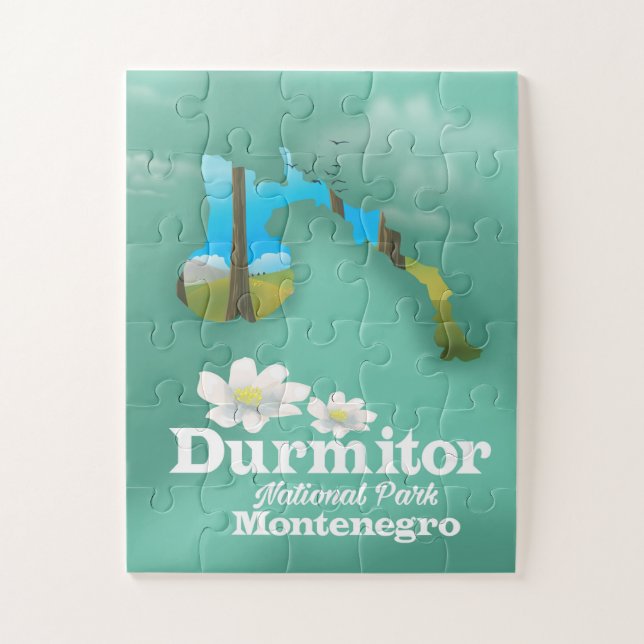 Puzzle Parque nacional Durmitor, Mapa de Montenegro (Vertical)