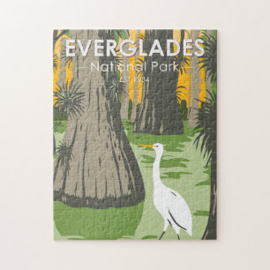 Puzzle Parque nacional Everglades Florida Egret Vintage