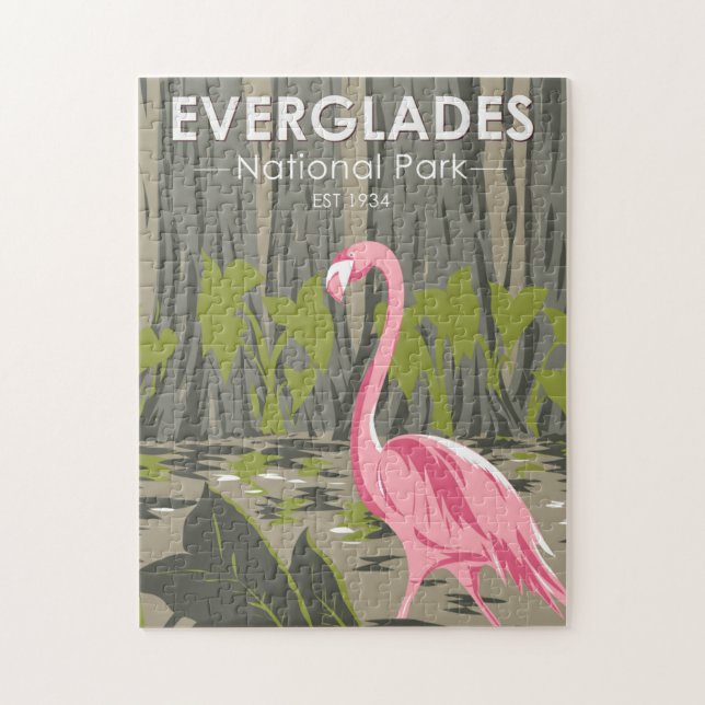 Puzzle  Parque nacional Everglades Florida Flamingo Vinta (Vertical)