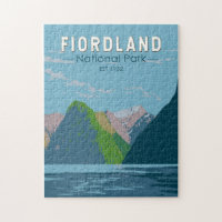 Parque nacional Fiordland New Zealand Travel Art
