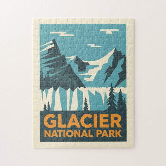 Puzzle Parque nacional Glaciar Vintage (Vertical)