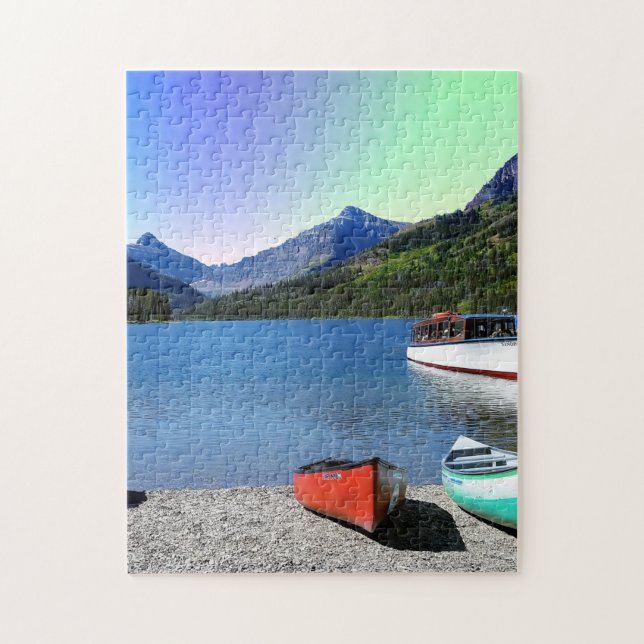 Puzzle Parque nacional Glacier Montana de dos lagos de me (Vertical)