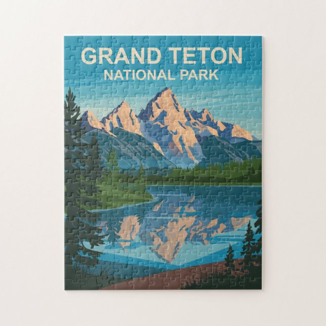 Puzzle Parque nacional Gran Teton Paisaje Arte de viajes (Vertical)