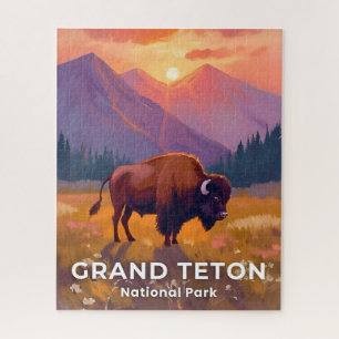 Puzzle Parque Nacional Grand Teton   Bison Viaje Wyoming