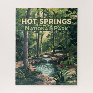 Puzzle Parque nacional Hot Springs Arkansas Retro