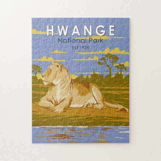 Puzzle Parque nacional Hwange Zimbabue Viaje de arte (Vertical)