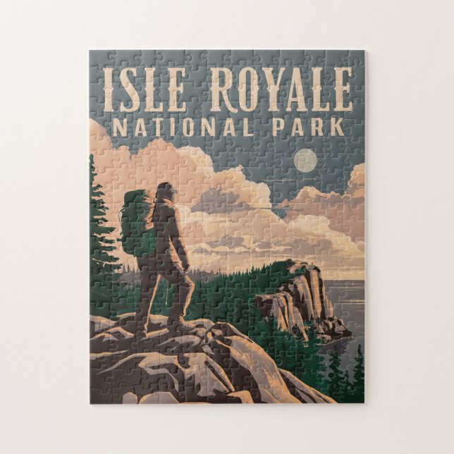Puzzle Parque nacional Isle Royale Backpacking Travel Art (Vertical)