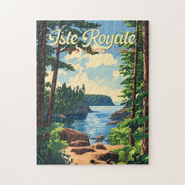 Puzzle Parque nacional Isle Royale Ilustracion Viajes Art (Vertical)