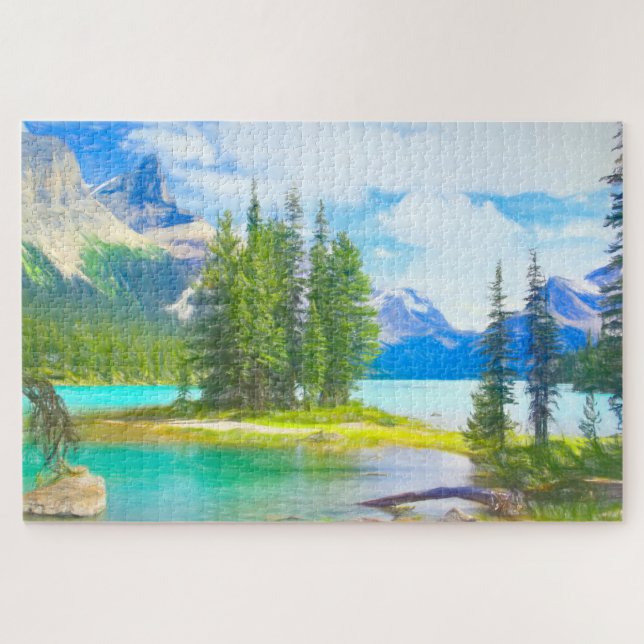 Puzzle Parque nacional Jasper de Spirit Island Canadá (Horizontal)