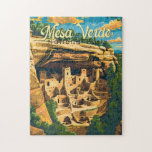 Puzzle Parque nacional Mesa Verde Ilustracion arte de via<br><div class="desc">Diseño de arte vectorial de Mesa Verde. El parque es conocido por sus bien conservadas viviendas ancestrales de prestatarios de Puebla,  en particular el inmenso Palacio del Acantilado.</div>
