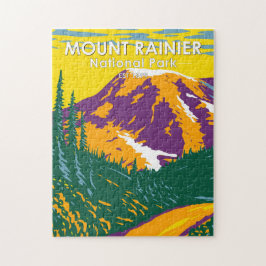 Puzzle Parque nacional Monte Rainier Retro de Washington