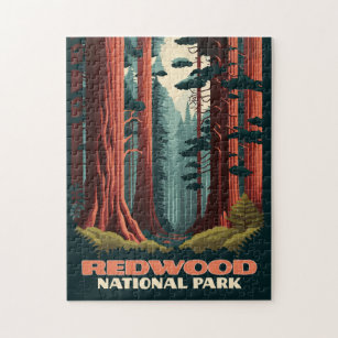 Puzzle Parque nacional Redwood Árboles de California