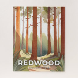 Puzzle Parque Nacional Redwood | Arte de Viaje en Acuarel