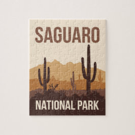 Puzzle Parque nacional Saguaro Arte de viajes mínimo
