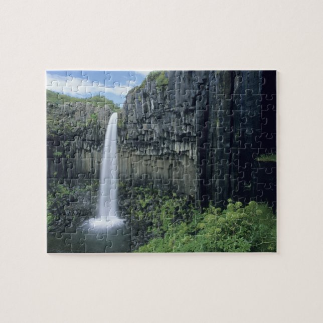 Puzzle Parque Nacional Skaftafell, cascada Svartifoss, (Horizontal)