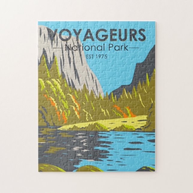 Puzzle Parque nacional Voyageurs Minnesota Vintage (Vertical)
