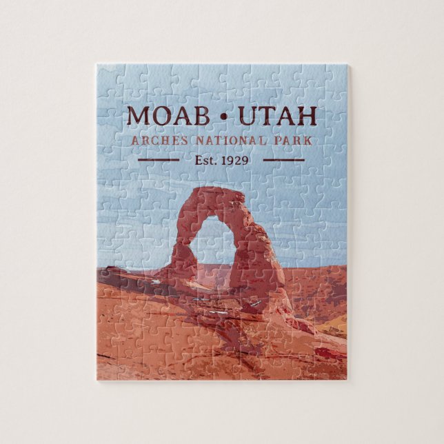 Puzzle Parque nacional Watercolor Delicado Arco Moab Utah (Vertical)