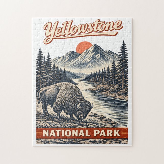 Puzzle Parque Nacional Yellowstone - Bisonte (Vertical)