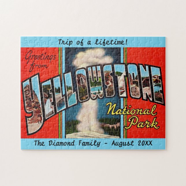 Puzzle Parque Nacional Yellowstone Retro 11x14 (Horizontal)