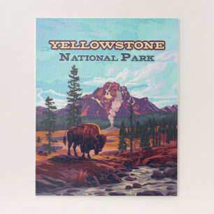 Puzzle Parque nacional Yellowstone Wyoming Bison Geyser
