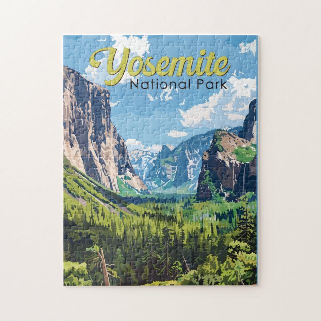 Puzzle Parque nacional Yosemite Arte de Viajes Ilustracio (Vertical)