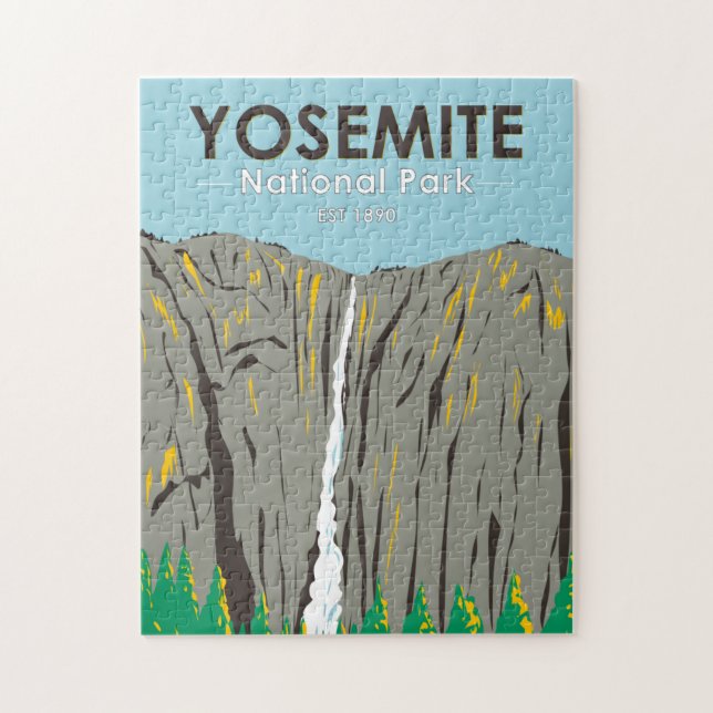 Puzzle Parque nacional Yosemite Ribbon Falls California  (Vertical)