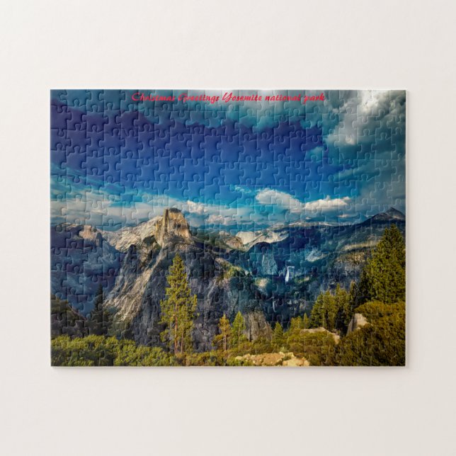 Puzzle Parque nacional Yosemite. Saludos de Navidad (Horizontal)