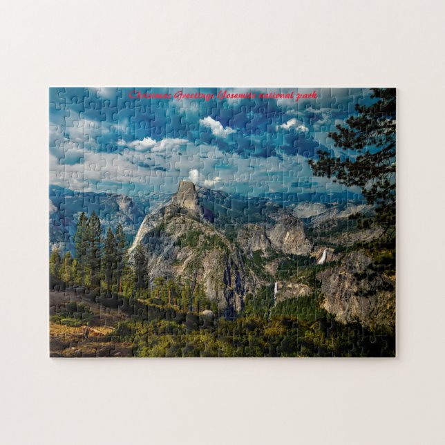 Puzzle Parque nacional Yosemite. Saludos de Navidad (Horizontal)