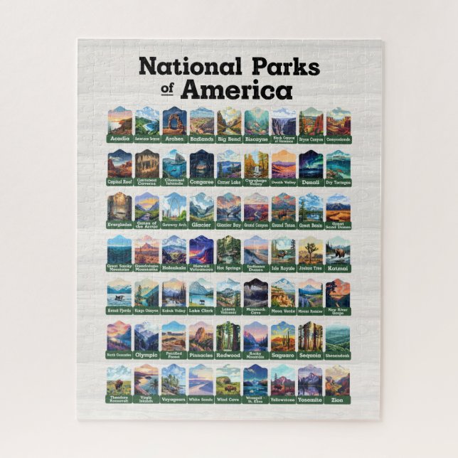 Puzzle Parques nacionales de los Estados Unidos de Améric (Vertical)